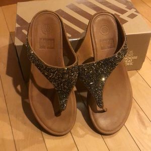 Sparkly leather sandals